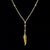 Gold Feather Rosary Necklace